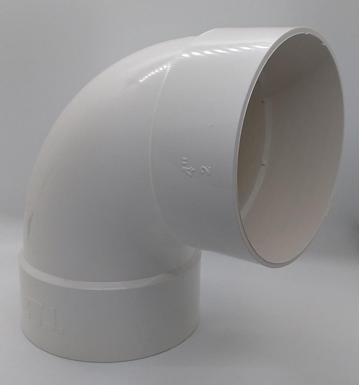 PVC Knee 4" Light Long Sanitary 90 Deg