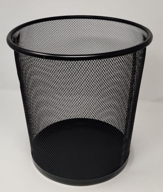 Bin Mesh Metal Black Round Large