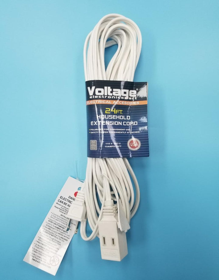 VOLTAGE Extension Cord 24FT White 24FT/IN