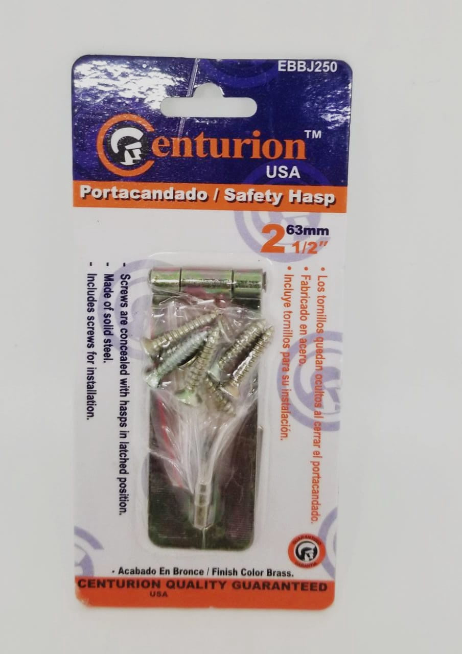 CENTURION Hasp & Staple 2 1/2" Brass EBBJ250