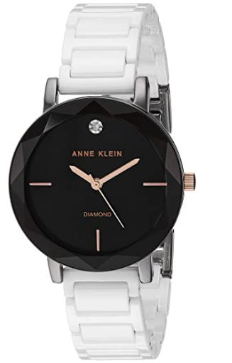 ANNE KLEIN Watch Women's Ak DIAMOND-ACCENTED Ceramic Bracelet 3365GYWT