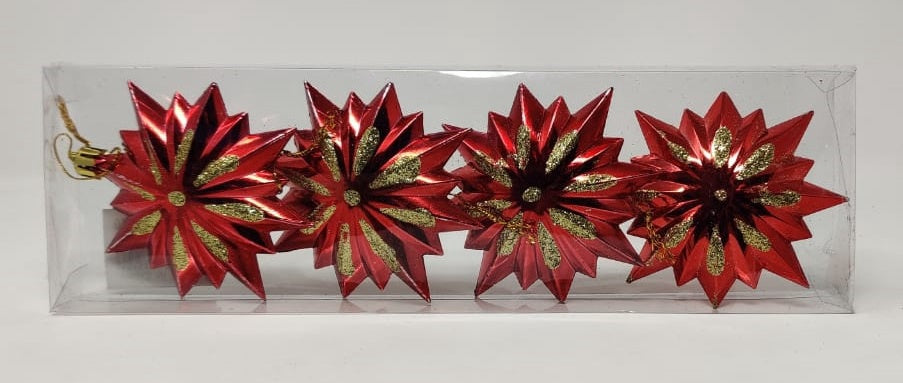 Christmas Decorations Star A3-510 4PCS Pack Red