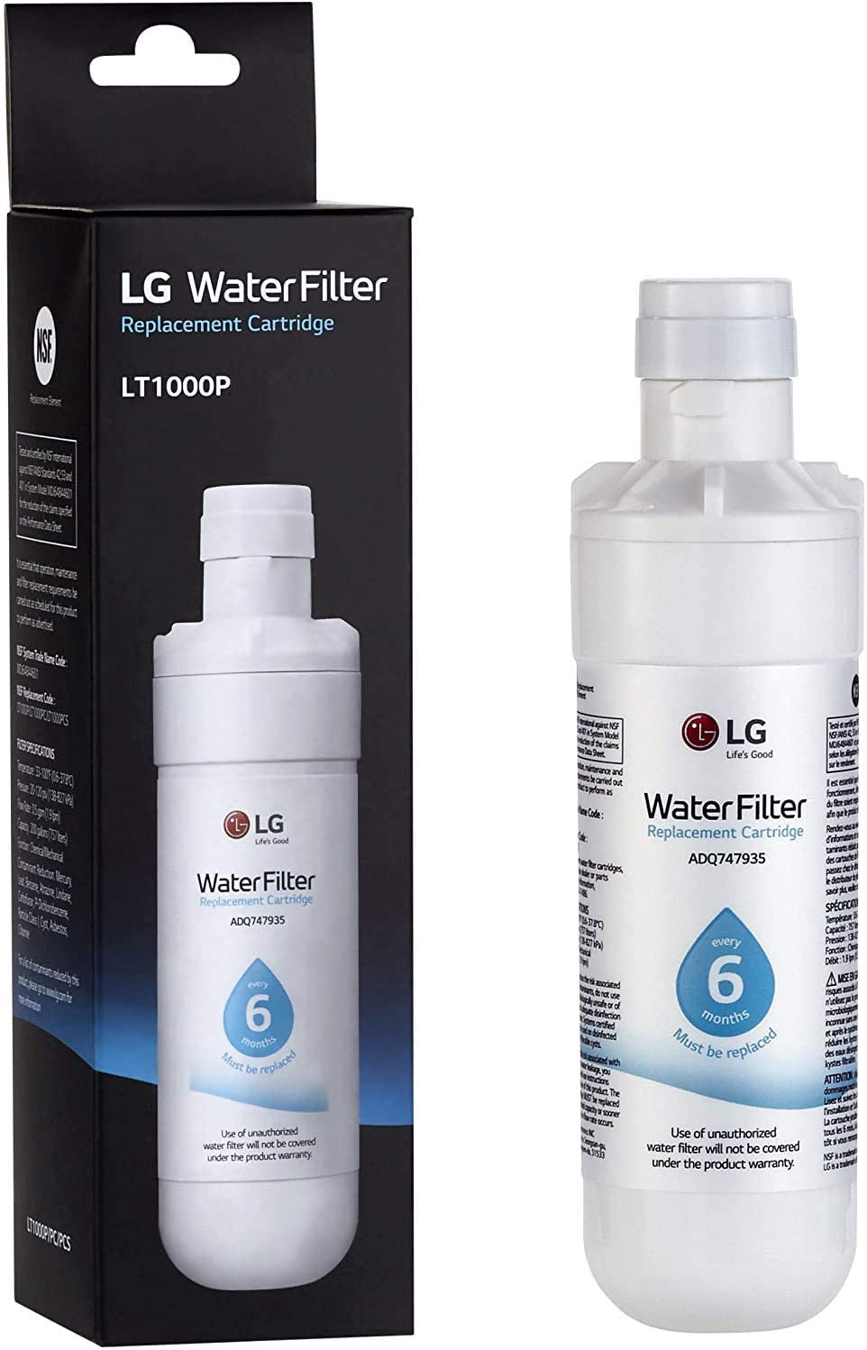 LG Refrigerator Filter Nsf ADQ747935 ADQ74793501 6M LT1000P/PC/PCS