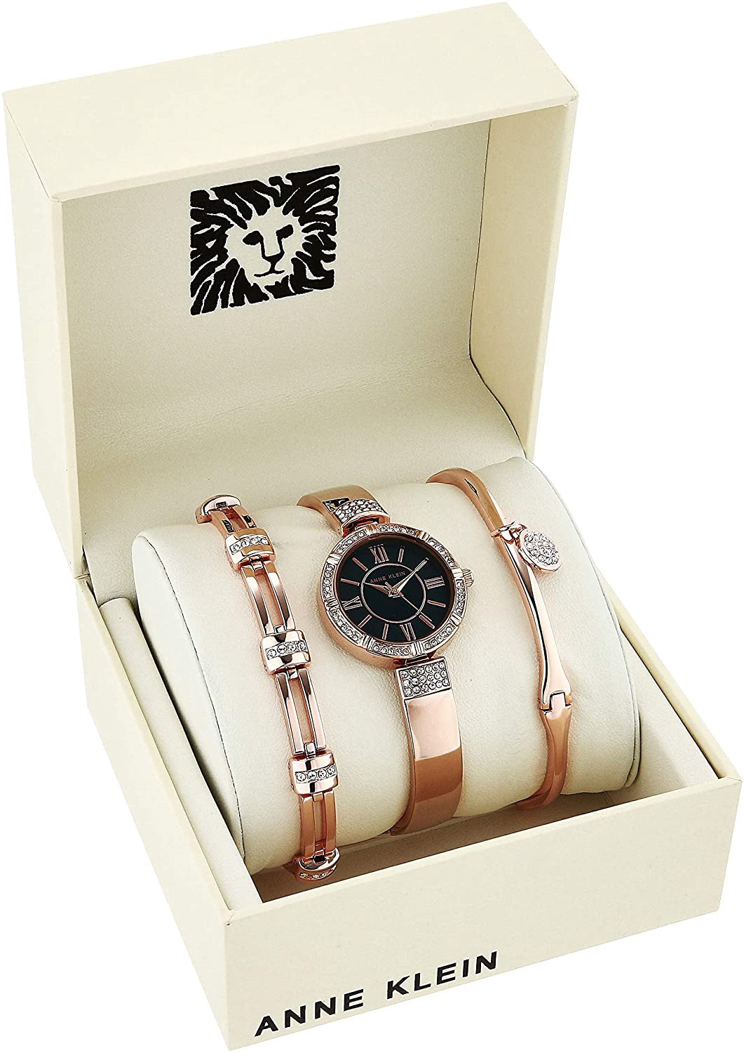 ANNE KLEIN Watch Set Women AK/3294NRST Swarovski Crystal Accented Watch and Bracelet Set