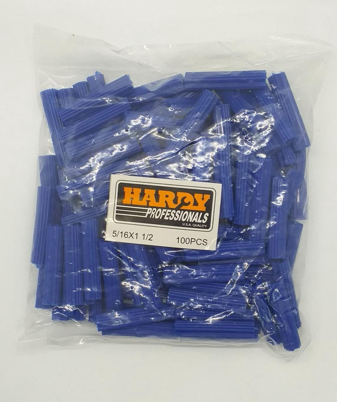 HARDY Wall Plug Blue 1 1/2"X 5/16" 100PCS Pk