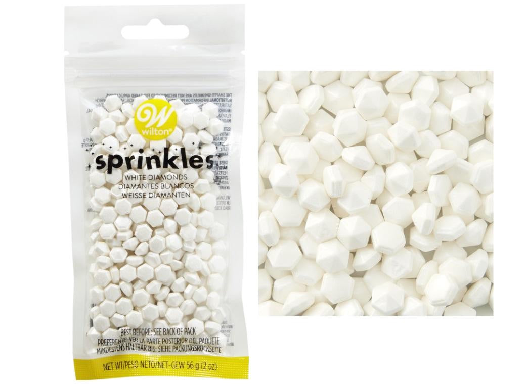 WILTON Baking Sprinkles Diamonds White 03-3080 2OZ 56G
