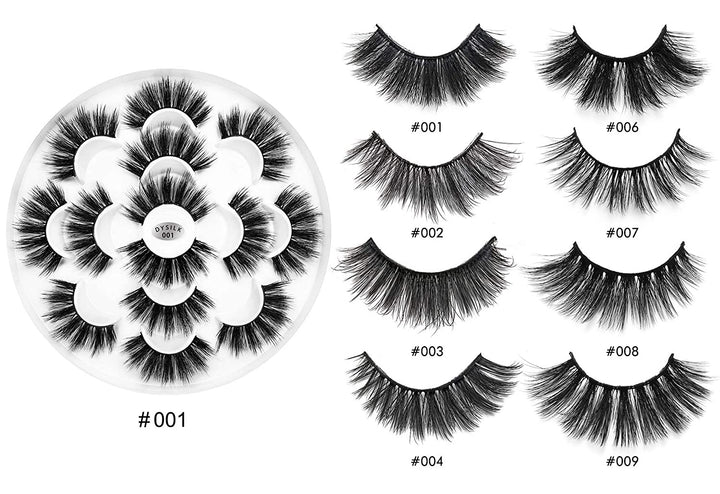 Makeup Eyelashes Dysilk Natural 6D Mink False Eyelashes, Dramatic Look, Fluffy False Eyelashes, Makeup Extension, Handmade Long Lashes, Soft Thick Lashes, Reusable, 7 Pairs