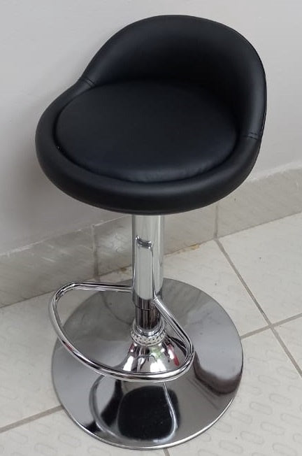 Bar Stool 311005 with Back Rest Black Leather
