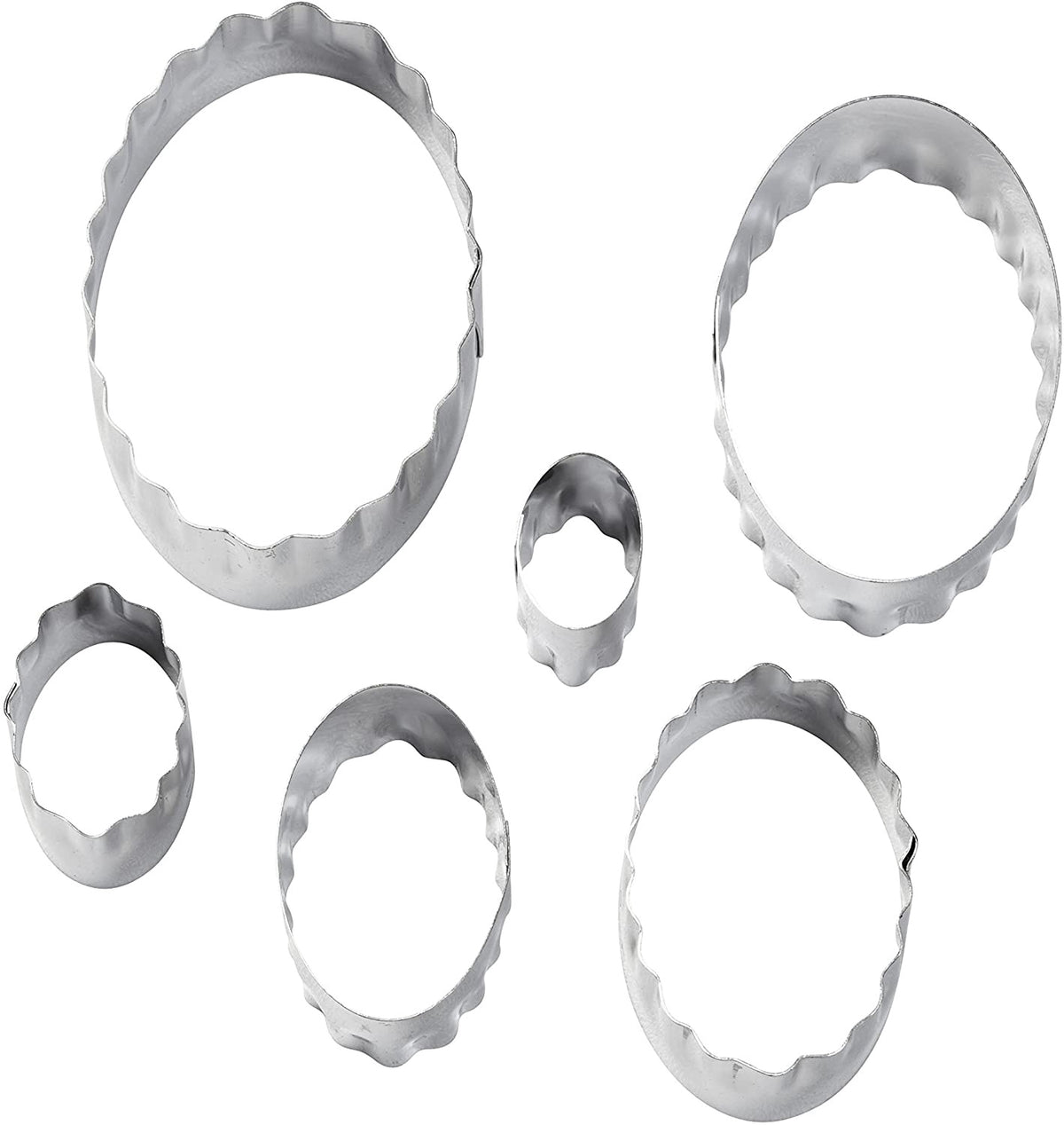 WILTON Baking Cookie Cutter Double CUT-OUTS 6PCS Set Oval 417-2583