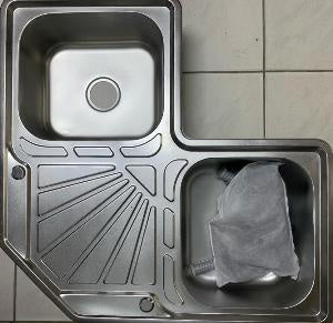 Sink D/BOWL Corner 35.5" X 35.5" W/WASTE NSC-2085
