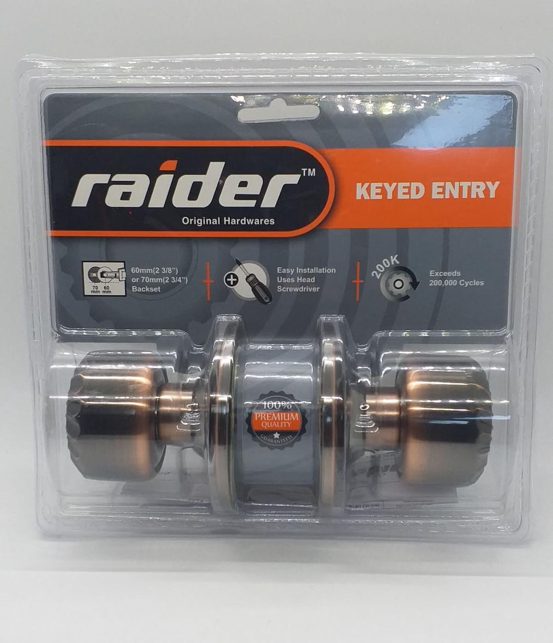 RAIDER Lock Knob AC Keyed #3921 AC-ML-ET