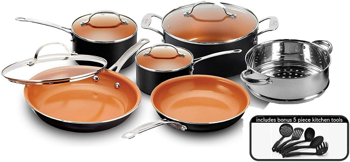 GOTHAM STEEL Pot Set 15PCS Copper