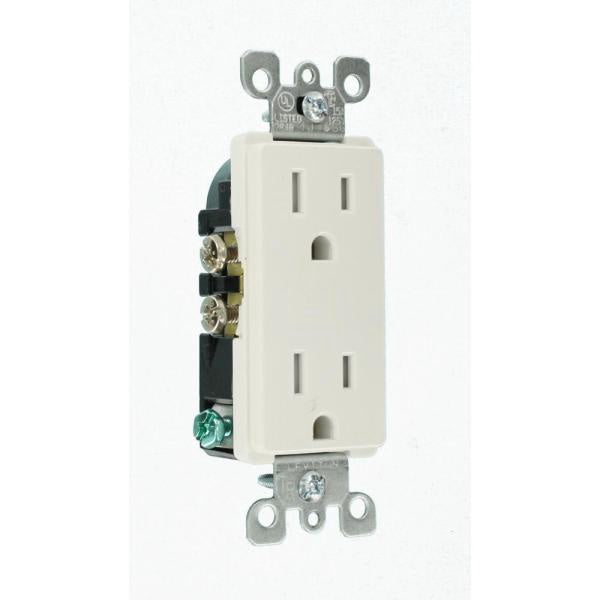 LEVITON Point Duplex Outlet Decora 15A White 5325-WMP