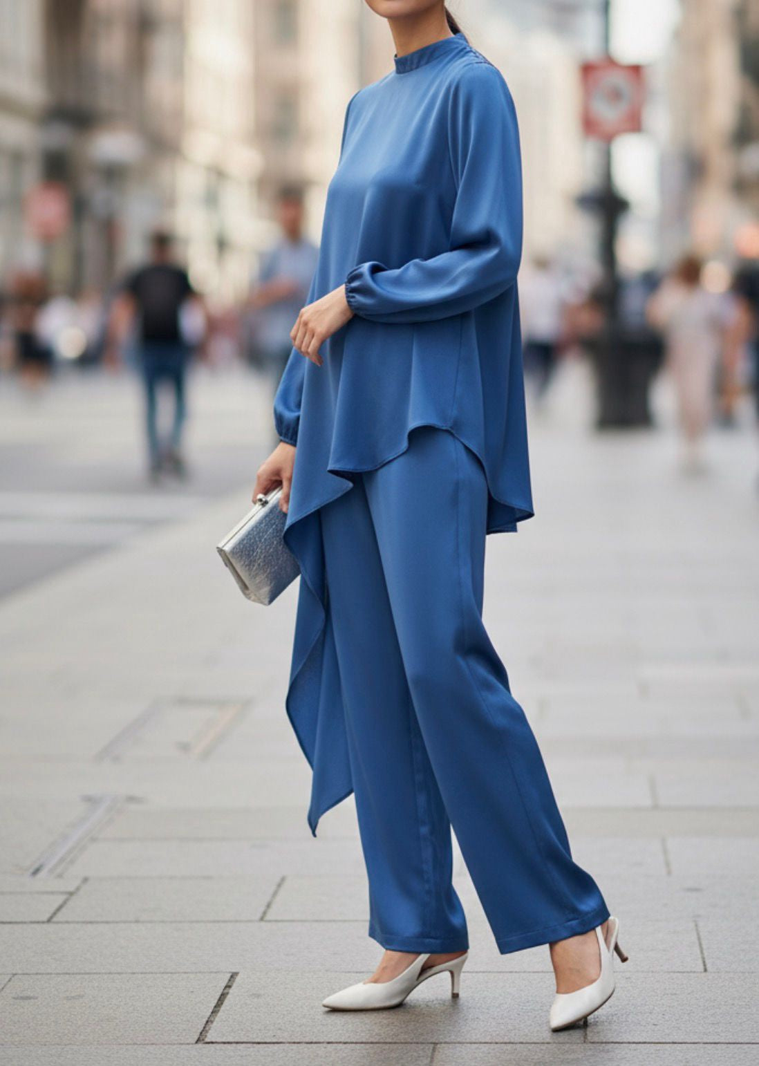 Pants Suit 2PC Set Satin