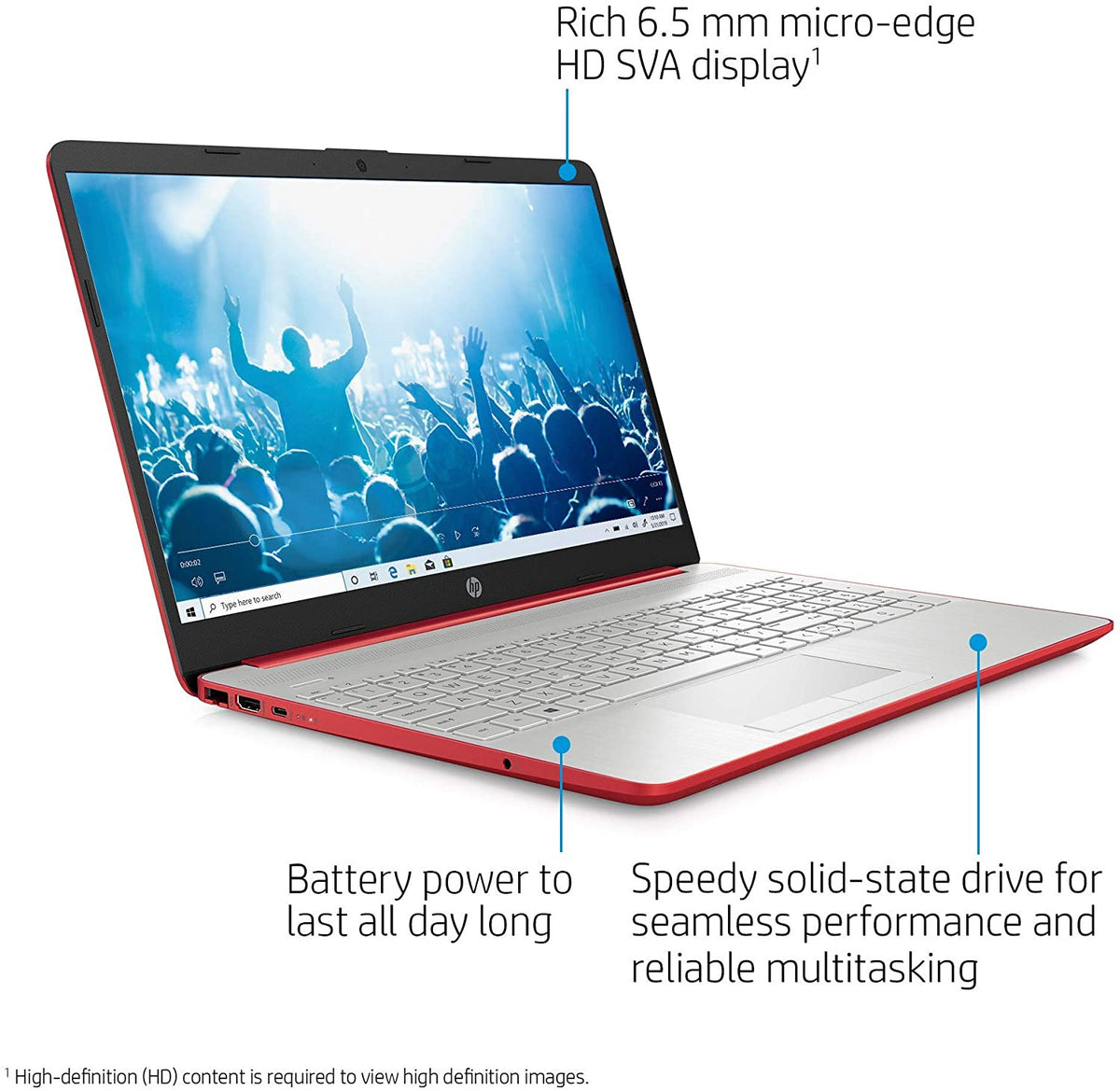HP Laptop 15-BS234WM 15.6" Red