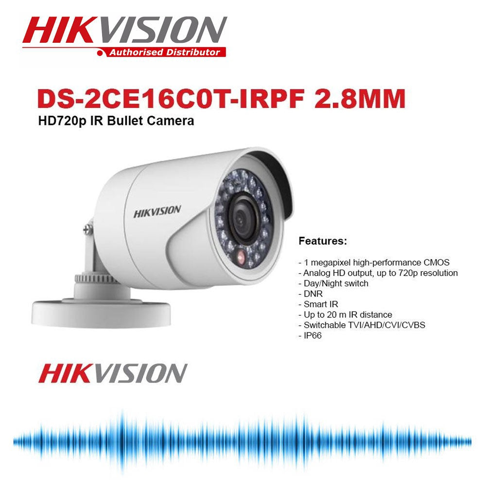 HIKVISION Security Camera Dvr DS-2CE16C0T-IRPF Turbo HD Bullet