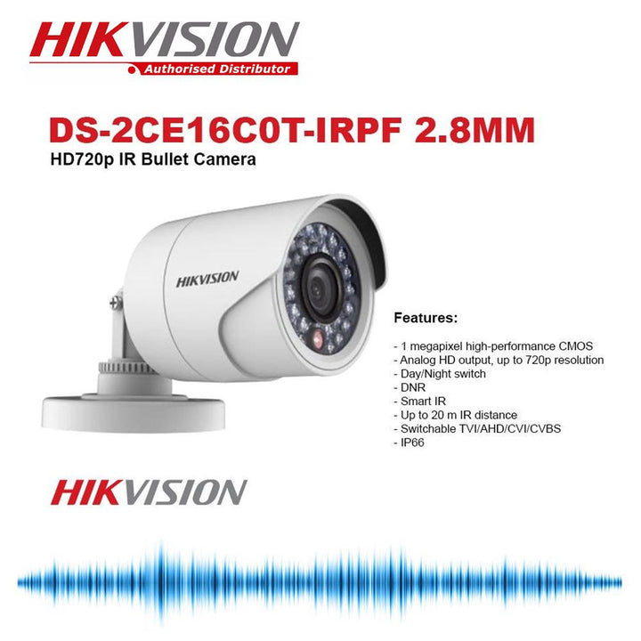 HIKVISION Security Camera Dvr DS-2CE16C0T-IRPF Turbo HD Bullet