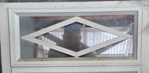 Window Awning W/MESH Diamond Design White Frame Reflective Glass 12" X 24" 1 Vent