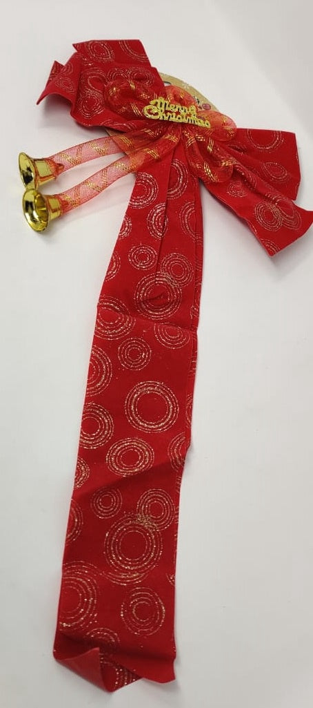 Christmas Decorations Bow Red with Bells EY23