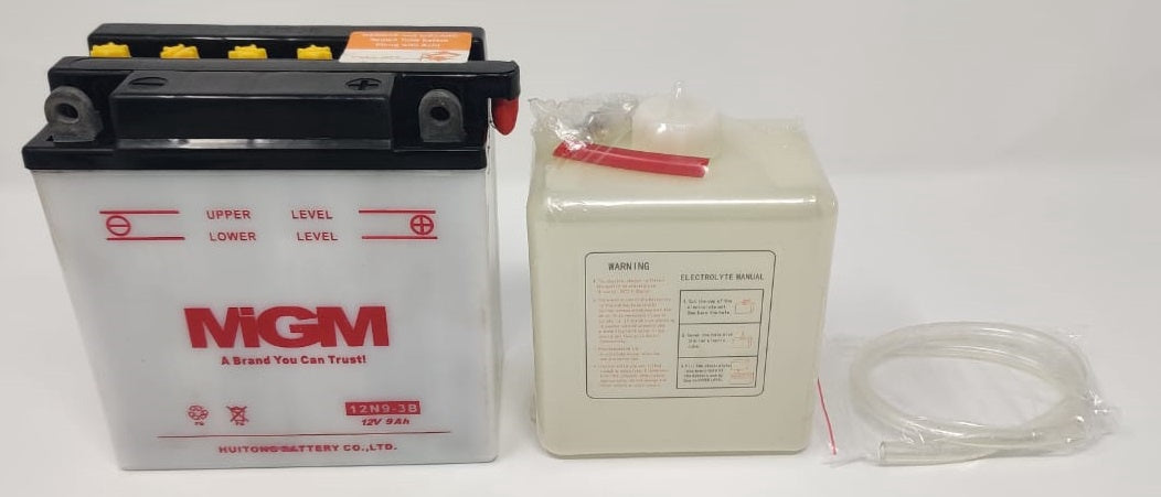 MIGM M/CYCLE Battery 12N9-3B with Acid