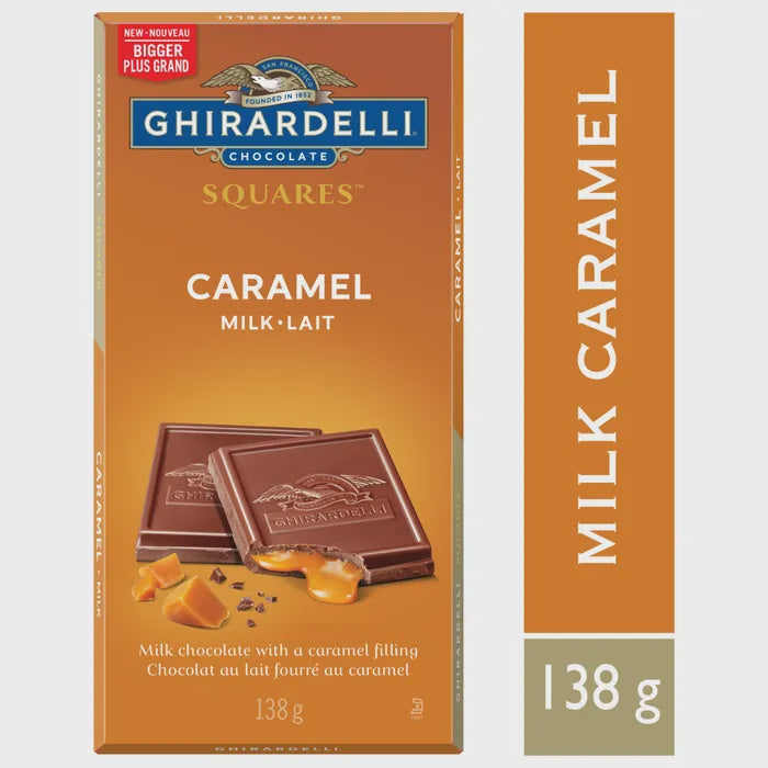 GHIRARDELLI Milk Chocolate Caramel Squares Bar 138G