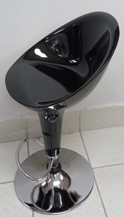 Bar Stool 1833 Black & Chrome Bucket PVC