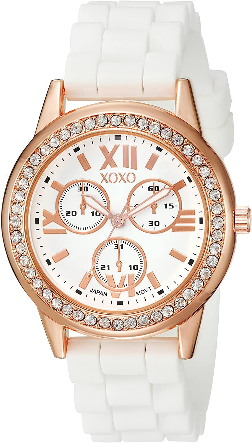 XOXO Watch Women XO8081 Analog Display Japanese Quartz White