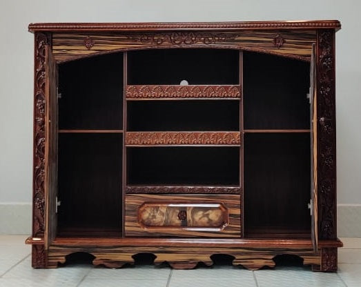 TV Stand Wood with Cupboard 758