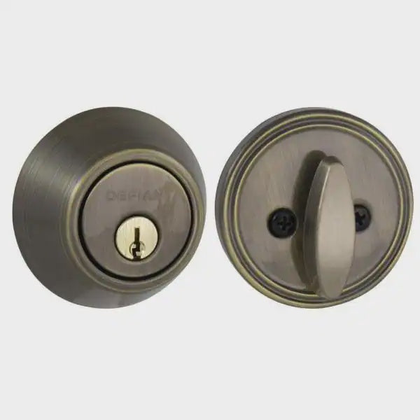 DEFIANT Lock Deadbolt Single 154 741 Antique Brass
