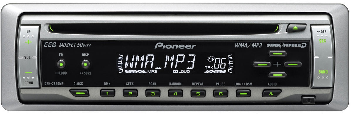PIONEER C.d Player Car DEH-2850MP MP3 + Free Modulator FM Otu CM-02 Car Bt MP3 Player Rgb Ambient Lighting 3.1A 2USB Charger