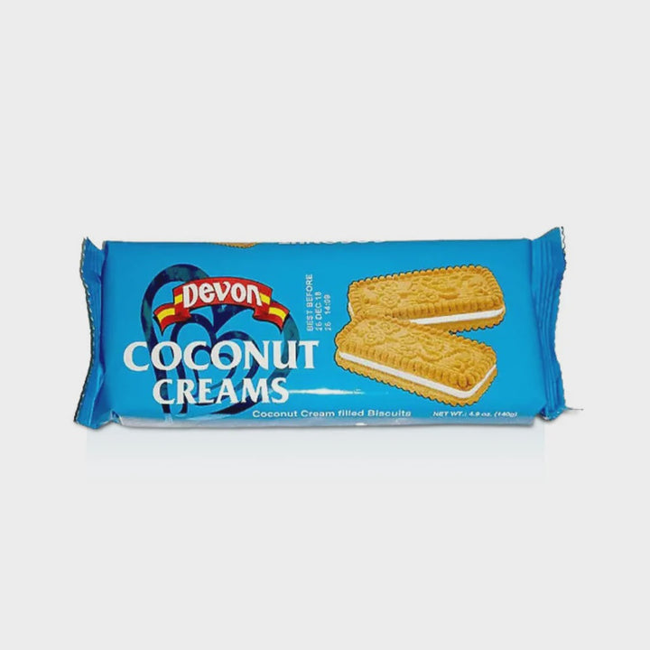 DEVON Biscuit Coconut Creams Coconut Flavoured Cream Filled Biscuits 140G 4.9OZ