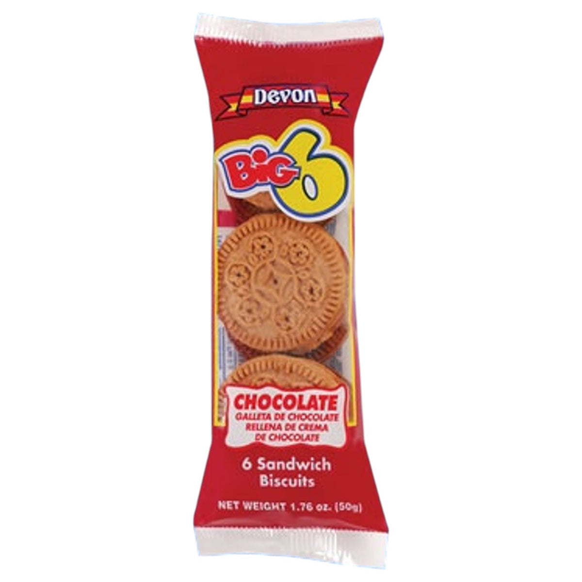 DEVON Biscuit Big 6 Chocolate Creams Flavoured Biscuits 50G 1.76OZ
