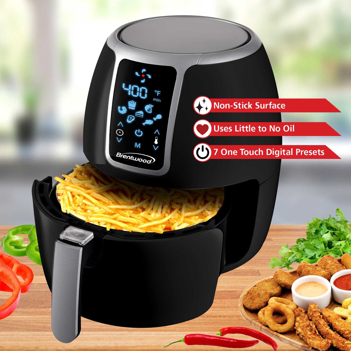BRENTWOOD Air Fryer AF-400BK 4QT