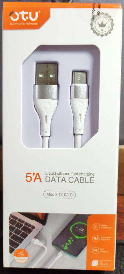 OTU Charger Cable USB DL02-C 1M TYPE-C 5A Fast Charging Data Cable Liquid Silicone