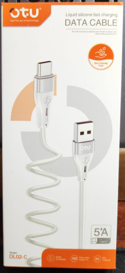 OTU Charger Cable USB DL02-C 1M TYPE-C 5A Fast Charging Data Cable Liquid Silicone