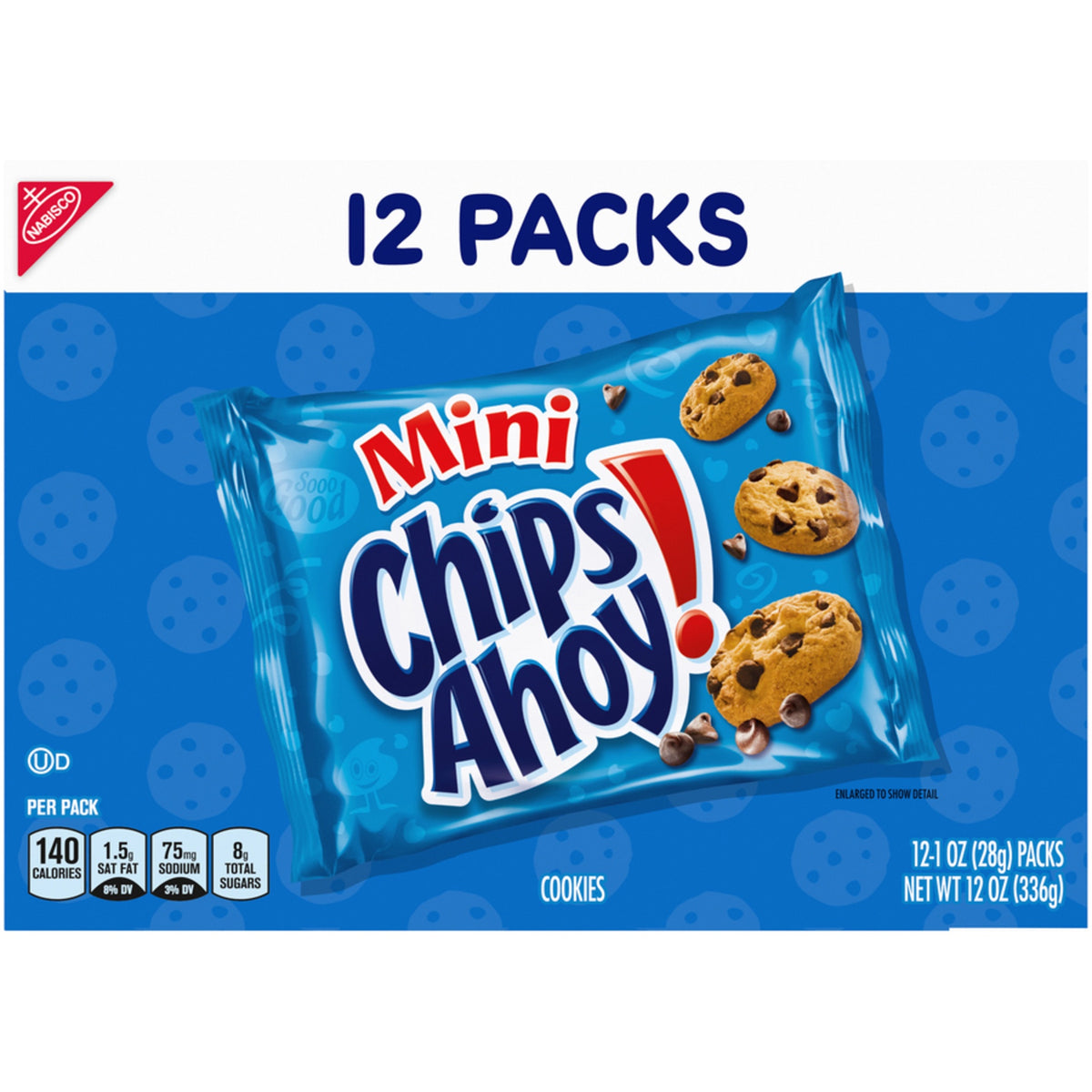 NABISCO Chips Ahoy! Mini Chocolate Chip Cookies 12-PACK Box 12OZ 336G