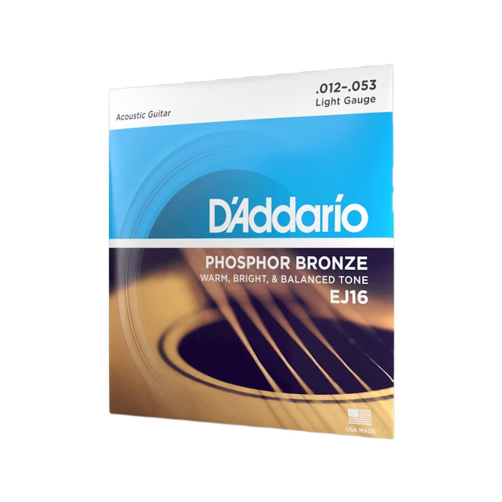 D'ADDARIO RICO Guitar String D'addario Phosphor Bronze EJ16 .012-.053 Light Gauge Acoustic