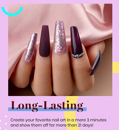BEETLES Nail Polish Set - 6 Pcs Peach Pink Purple Burgundy Red Skin Tone