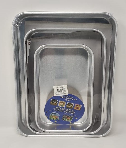 Cake Pan Silver Moulder 3PCS 6207 25X16 / 30X22 / 35X28CM