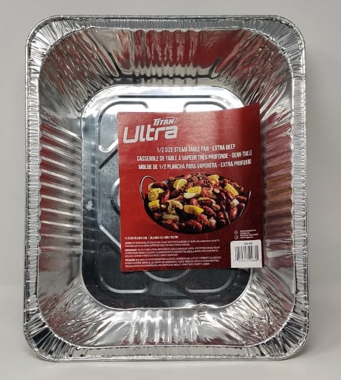 TITAN Foil Tray Ultra BZ91504R 1/2 Size Stream Table Pan 11.25X9.5X4" 28.5X24.1X10.2CM