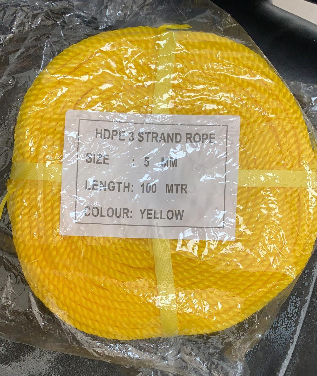 Rope 5MM X 100 Mtr Roll Hdpe (3LBS)