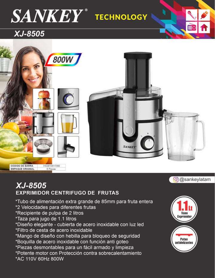 SANKEY Juice Extractor Xj 8505 800W
