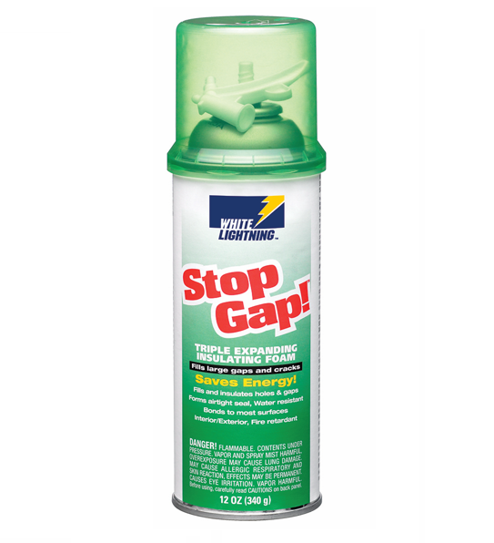 WHITE LIGHTNING Foam Spray Stop Gap! 12 OZ
