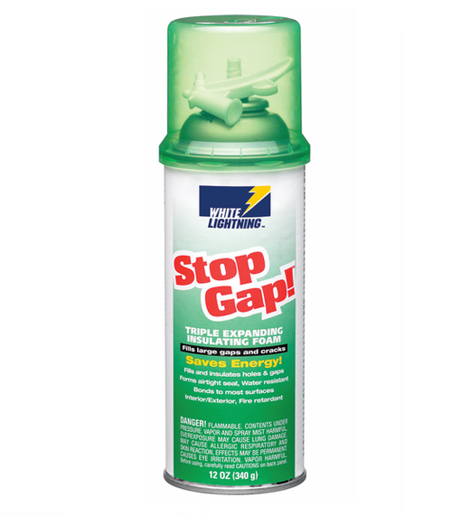 WHITE LIGHTNING Foam Spray Stop Gap! 12 OZ