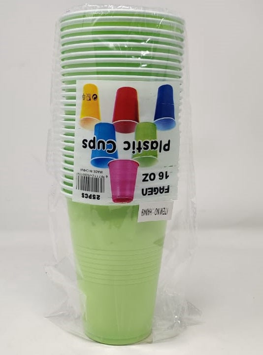 Party Cups Plastic 16OZ 25PCS Fagen HAN49