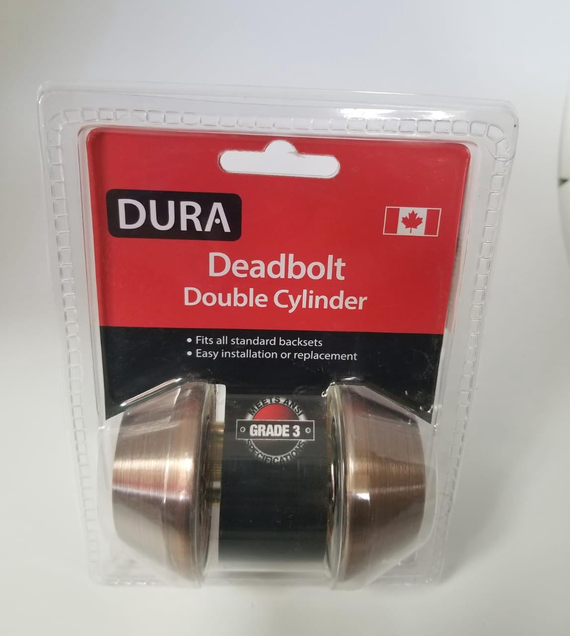 DURA Lock Deadbolt Double Antique Copper #7312ACVP