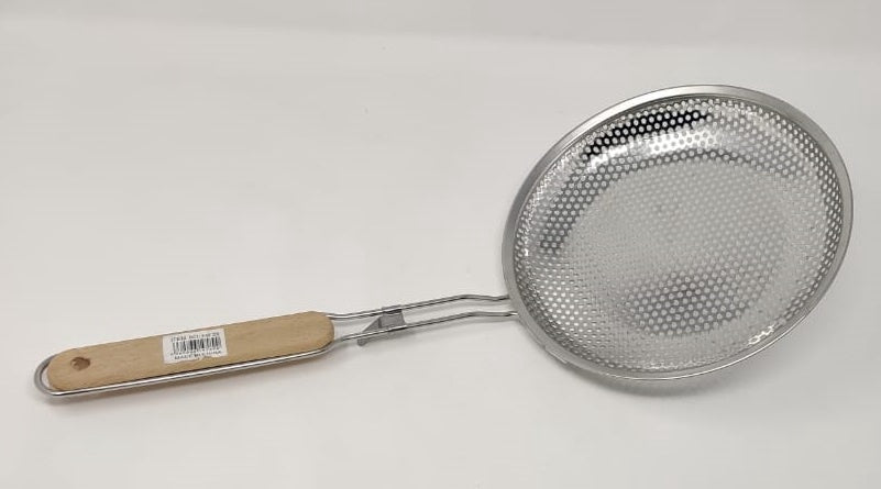 GENERIC Spoon Strainer Stainless Steel and Wood Handle Large Frying FW20
