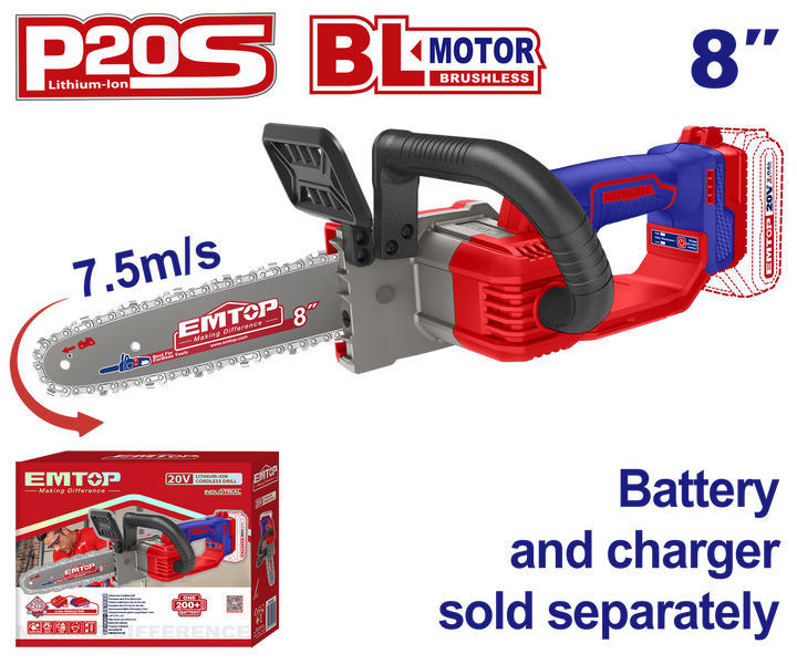 EMTOP Chainsaw Mini ELGA2085 20V LITHIUM-ION
