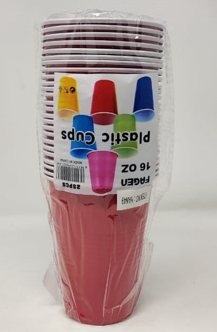 Party Cups Plastic 16OZ 25PCS Fagen HAN49