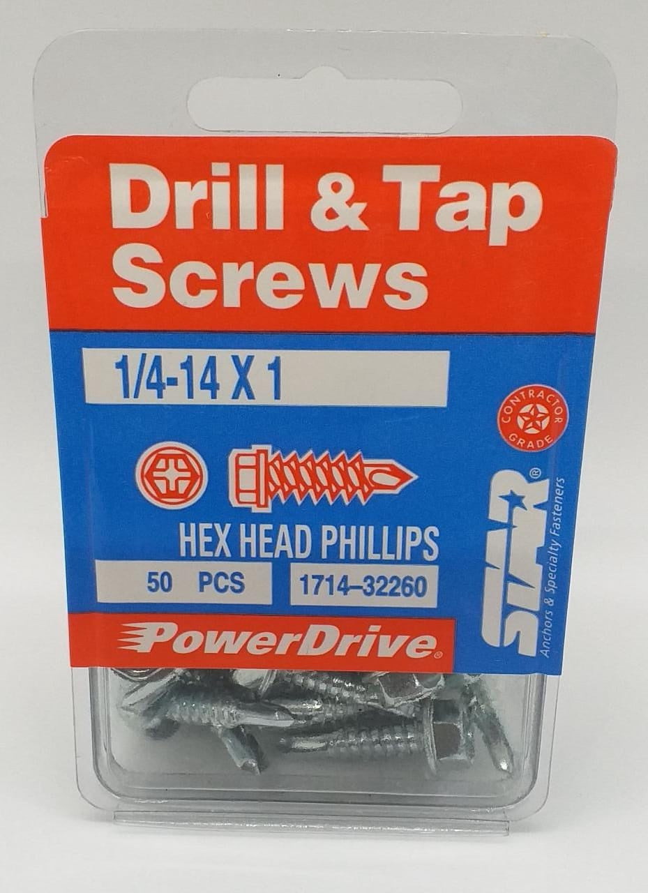 Screws Drill & Tap 1/4-14X1 Star 50PCS